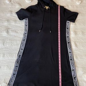 MICHAEL Michael Kors Dress Waffle Knit Logo Side Seam Tape Crew Neck